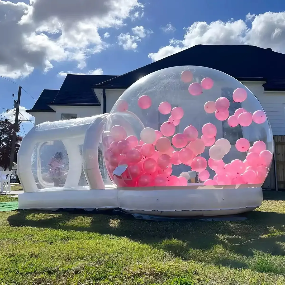 Groot 13ft -4M Opblaasbaar Bubbelhuis Opgewaardeerd Opblaasbare Bellentent Met Springbasis Commercieel Pvc-Bubbelballonhuis