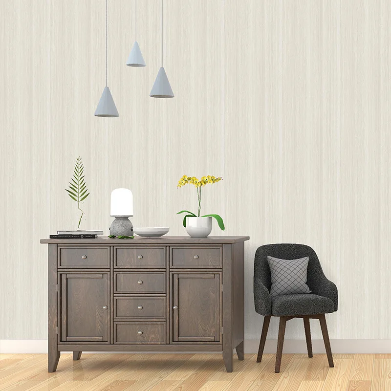 Papel tapiz decorativo de grano de madera simulado de estilo chino, Color madera Natural, estudio, sala de té, pared de fondo, PVC, impermeable, no