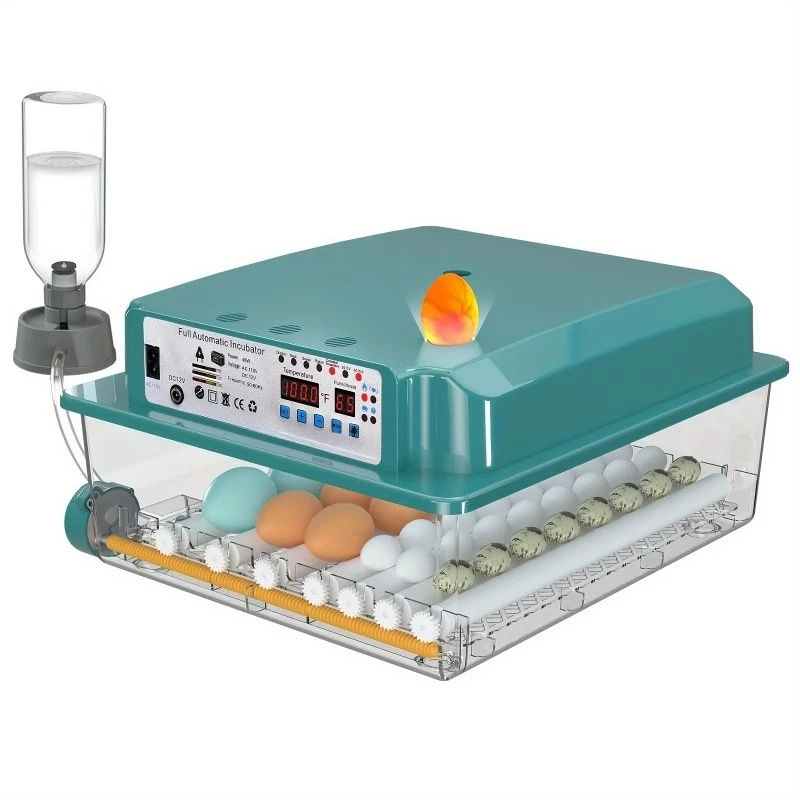 Mini Chicken Egg Incubators Full Automatic 36-Egg Hatching Machine Roller Tray Dual Power Supply 98% Hatching Rate Easy