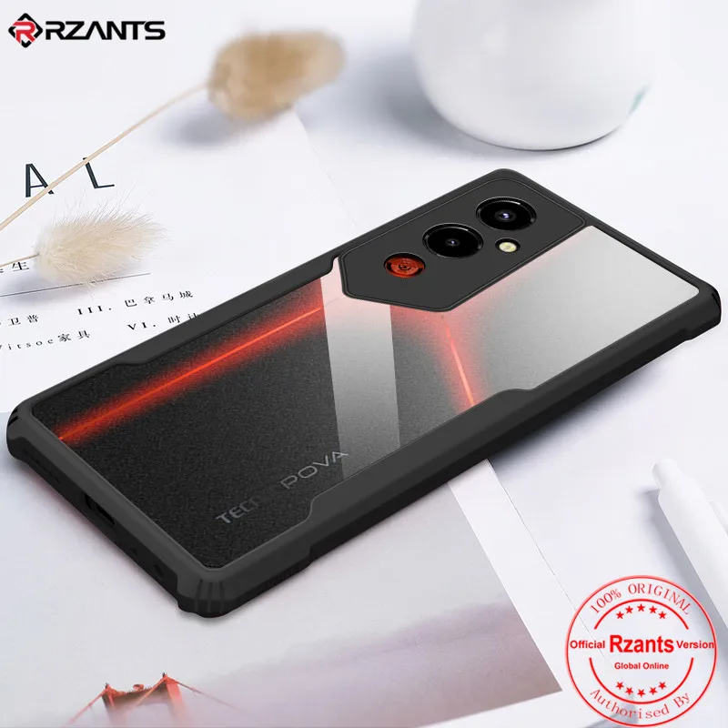 Rzants For Tecno Pova 4 Pro Case Hard [Blade] Shockproof Slim Crystal Clear Cover funda Casing