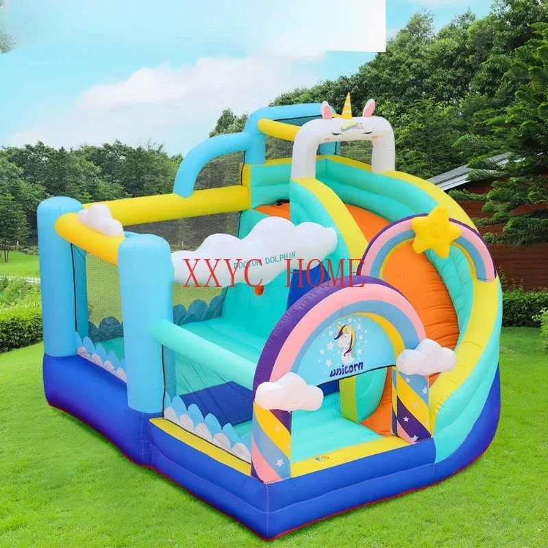 

|Bouncy Castle Unicorn Inflatable Slide Small Home Castle Slide Inflatable Trampoline Castle