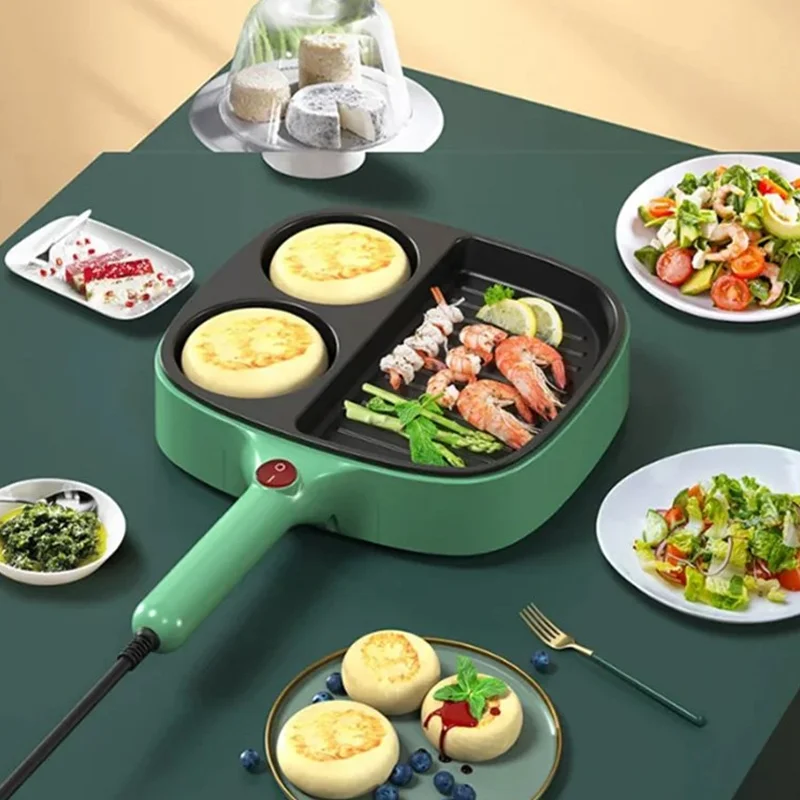 Electric Fryer Breakfast Machine Steak Egg Pan Non-stick Pan Holes Cooking Egg Ham Pans Pancak Maker