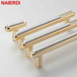 NAIERDI Zinc Alloy Gold Cabinet Knobs Kitchen Door Handles Black Drawer Cupboard Door Handle Cabinet Handles Furniture Hardware