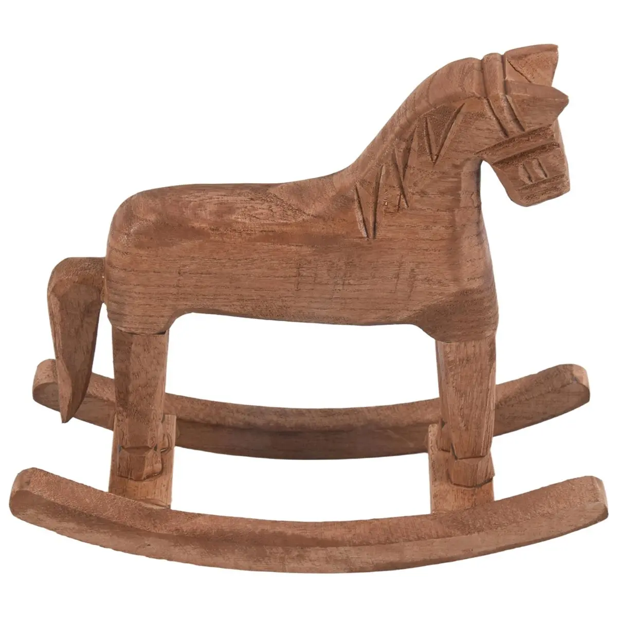 ●Vintage Carved Wood Rocking Horse Animals Decorated with Wood Carved Craft Horse Figurines for Home Decoration