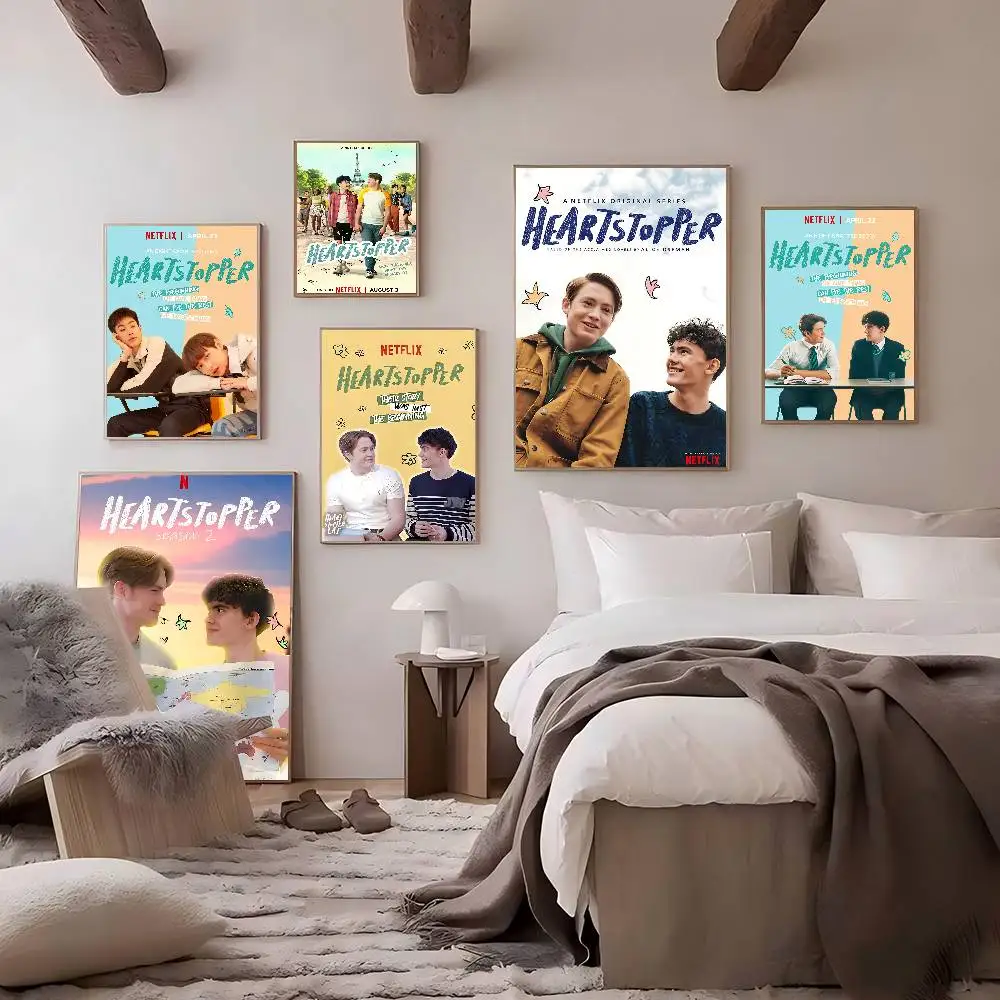 البريطانية H-Heartstopperes الحرم الجامعي التلفزيون الكلاسيكية أنيمي المشارك يتوهم الجدار ملصق غرفة المعيشة زخارف للحانات فن الديكور ملصقات جدار