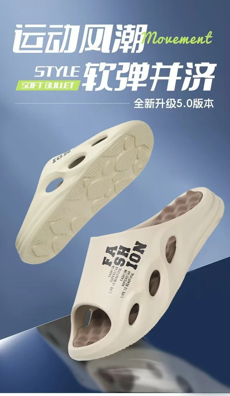 

New men's sandals with thick sole, anti slip and breathable EVA fashionable indoor and outdoor dual-use trendy men's shoes