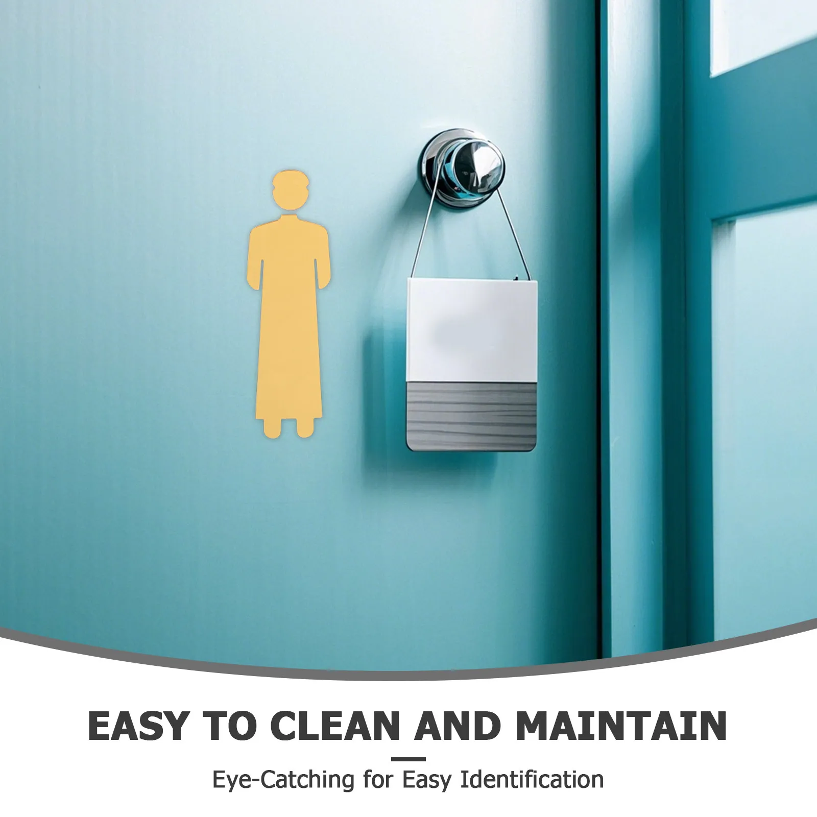 2Set Elegant Gold Acrylic Restroom Identification Sign with Female Prayer Silhouettes for Bathroom Door Wall