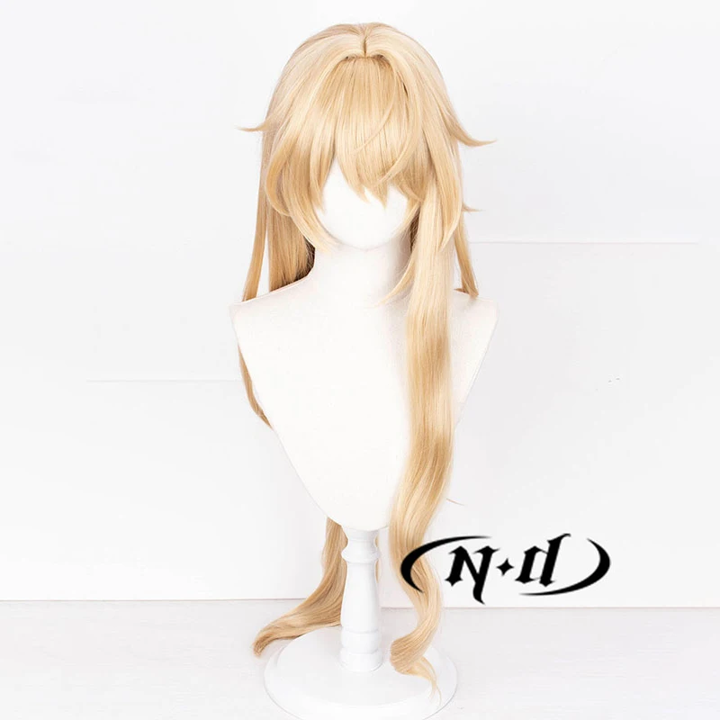 ND Honkai Star Rail คอสเพลย์วิกผม Luocha คอสเพลย์ยาวผมสีเหลืองวิกผมสังเคราะห์ทนความร้อนสําหรับเกม Comic Con Coser คริสต์มาส