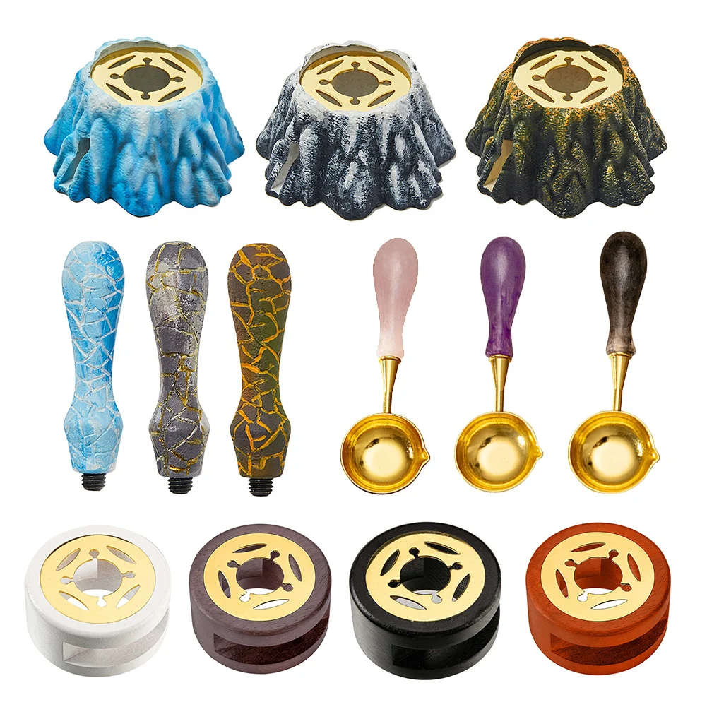 Wax Seal Stamp Set Lacquer Furnace Volcanic Form Stove Fire Paint Seal Supplies Wax Spoon Sealing Wax Melting Pot Craft Supplies