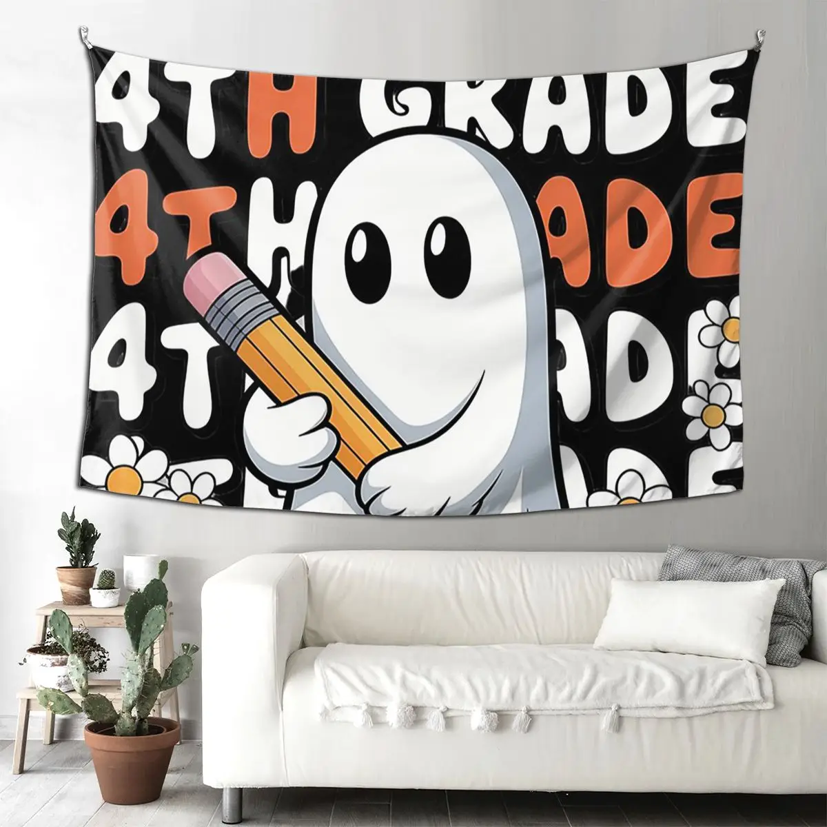 

Костюм на Хэллоуин 4-го класса, призрак, учитель, студенческий гобелен, настенный эстетический домашний декор, гобелены для гостиной, спальни