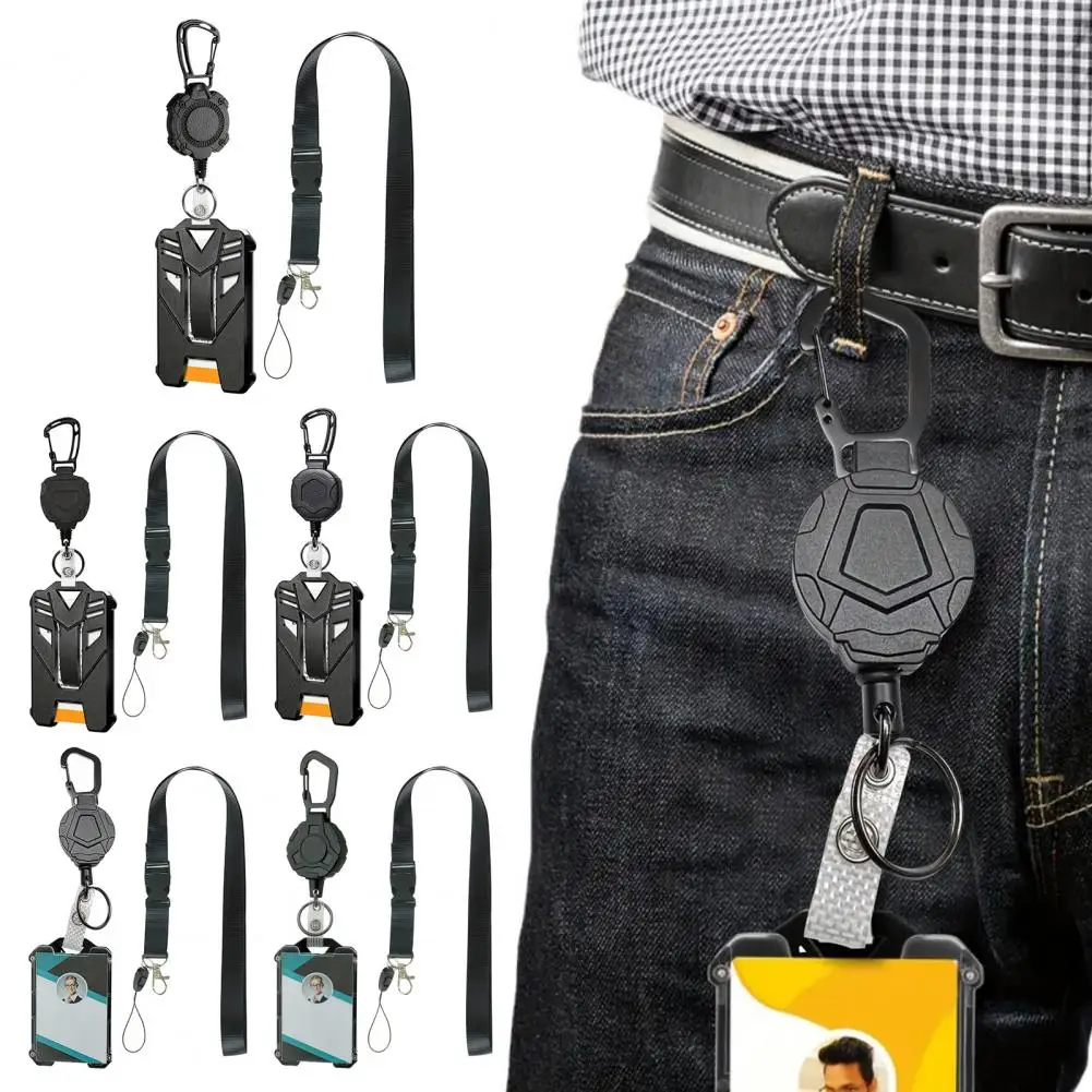 Carrete de insignia retráctil con revestimiento de vinilo, soporte de cubierta de tarjeta, resistente, para tarjetas