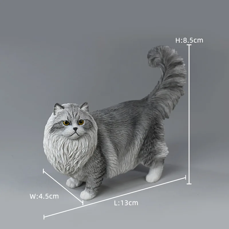 Creative Realistic Ragdoll Cat Resin Figurine, Cute Pet Cat Desk Ornament Creative Gift Statue. Lifelike Fluffy Fur & Blue Eyes