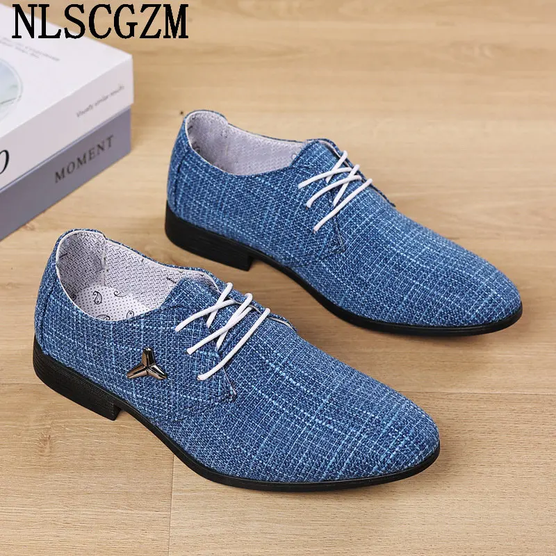 Luxury Brand Classic Oxford Shoes For Men Breather Canvas Shoes Men Formal Wedding Mens Dress Shoes Herren Schuhe Sepatu Pria