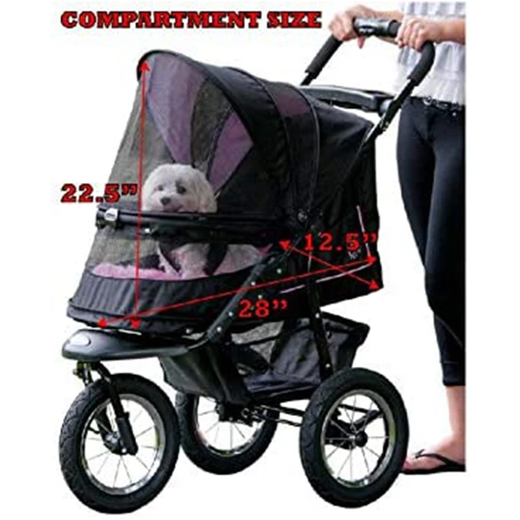 Luxury Folding Pet Stroller for Outdoor Dog Strollers Pet Trolley for Pet Stroller Carrier Travel With Large Wheels