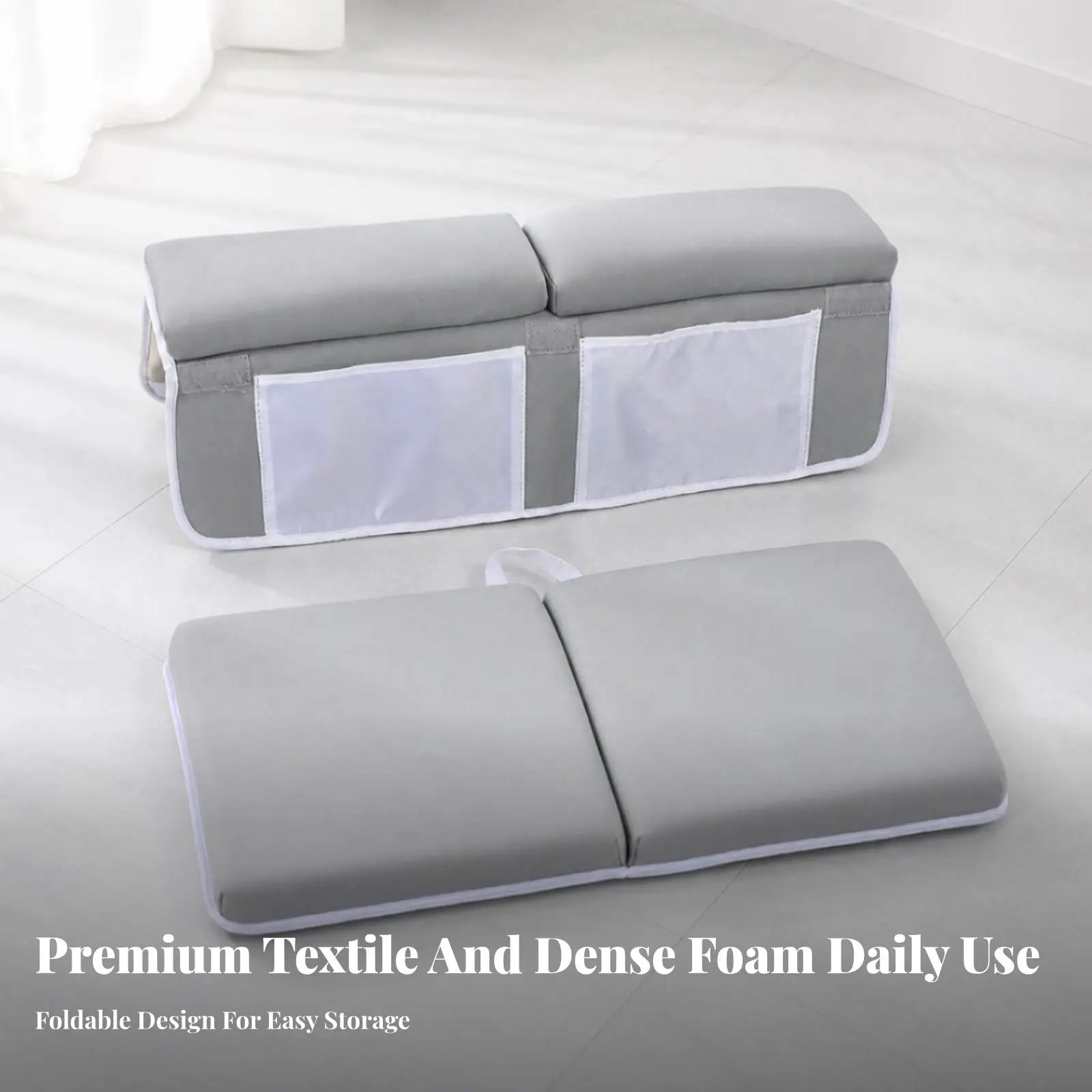 Anti Slip Bathroom Kneeling Mat with Suction Cups and Pocket Foldable Knee Cushion for Shower Cleaning Garden Work