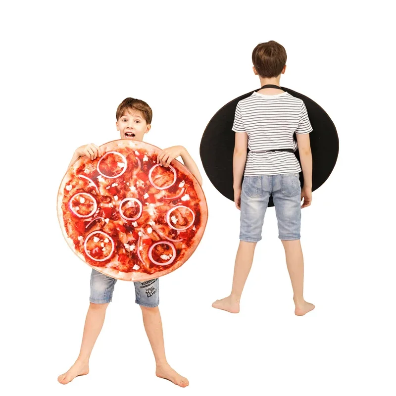 

Универсальные костюмы для косплея пиццы для мальчиков и девочек, забавный наряд для пиццы для карнавальных вечеринок, детская ролевая игра с едой