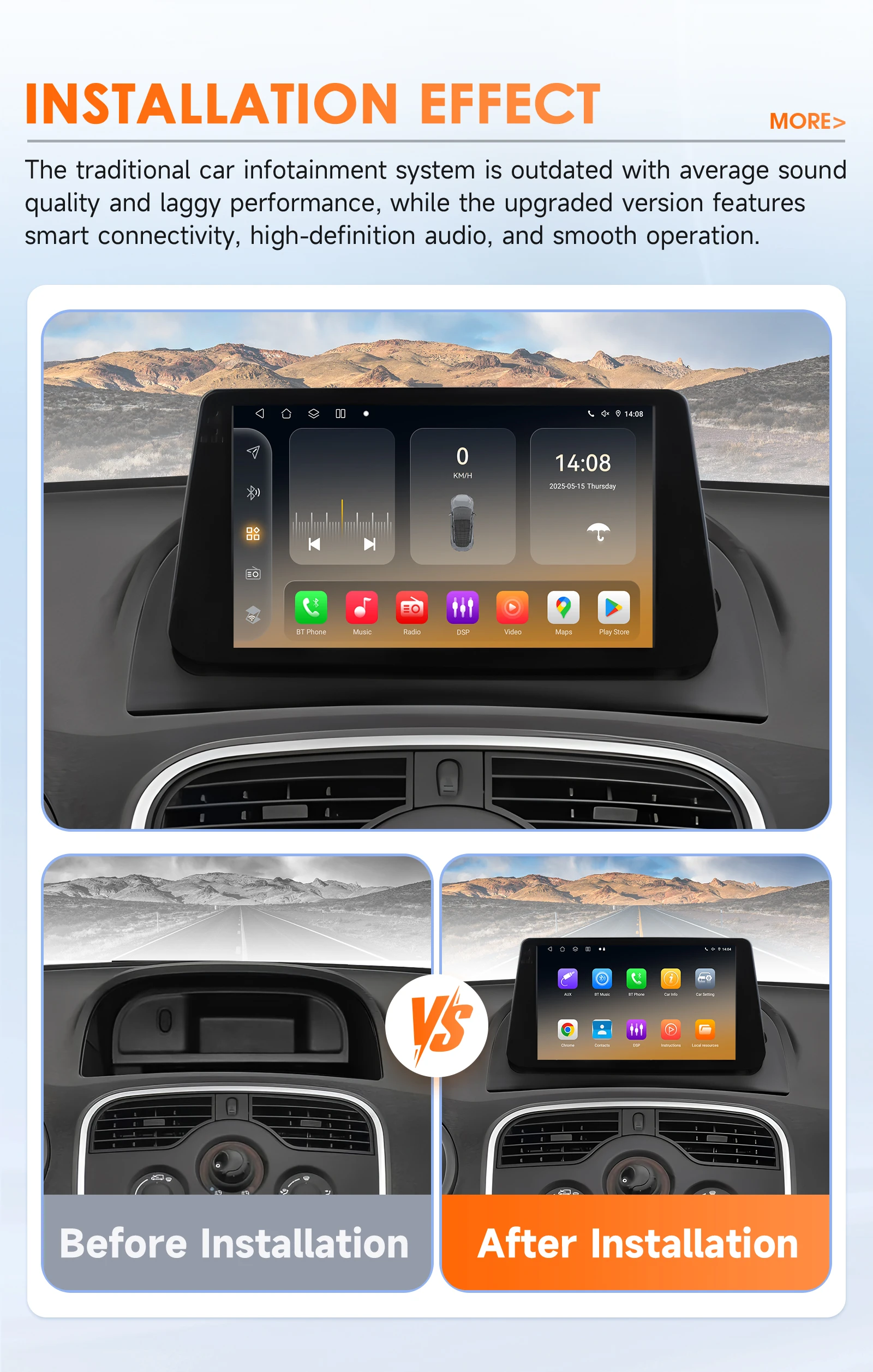 Hizpo-Radio con GPS para coche, reproductor Multimedia con Android, Carplay, sistema inteligente, NO 2DIN, unidad principal de DVD, para Renault kangoo 2009-2018 5