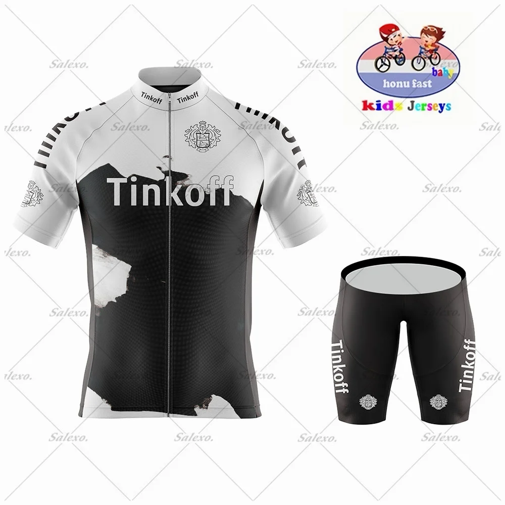 

Детский комплект велосипедного трикотажа Tinkoff Team 2025 года, одежда для мальчиков и девочек, детская футболка для горного велосипеда, шорты для горного велосипеда, майо Ropa