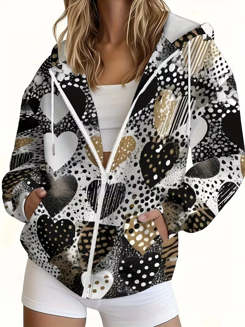 

2026 Women's New Fashionable Casual Zipper Jacket Hoodie - Versatile Daily Commuter Top for Women.