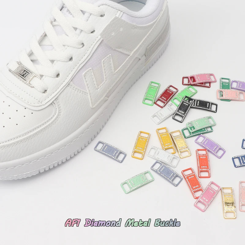 AF1 Diamond Charms Fashion Sneakers Shoe Buckle Luxury Rhinestones Quality Metals Shoestrings Decorations Kits Shoes Accessories