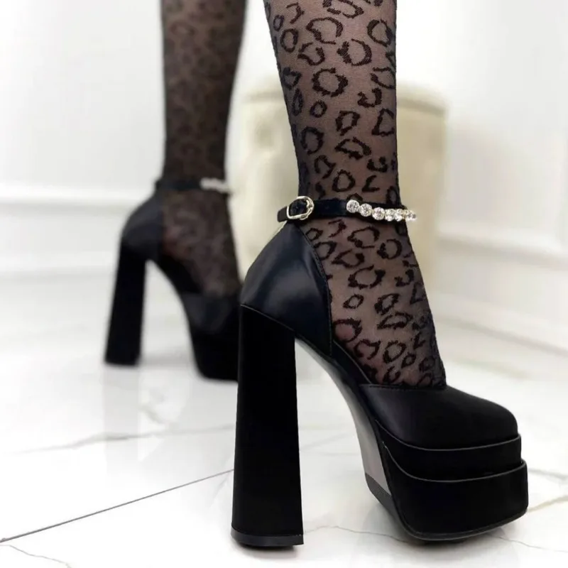 Neue Mode Frauen Pumpen Retro Mary Janes Chunky Heels Sandalen Frühling Plattform Kleid Party Hochzeit Grundlegende Schuhe Frau Große Größe
