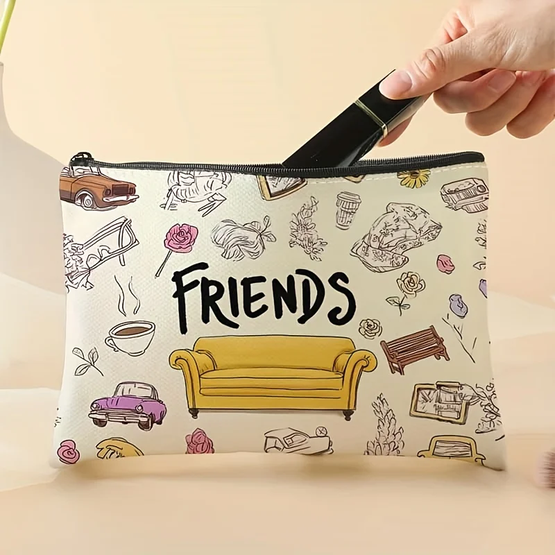 1pc Stylish CAR Letter Print Cosmetic Pouch Travel Organizer Versatile Toiletry and Makeup Bag for Essentials Storage Bags