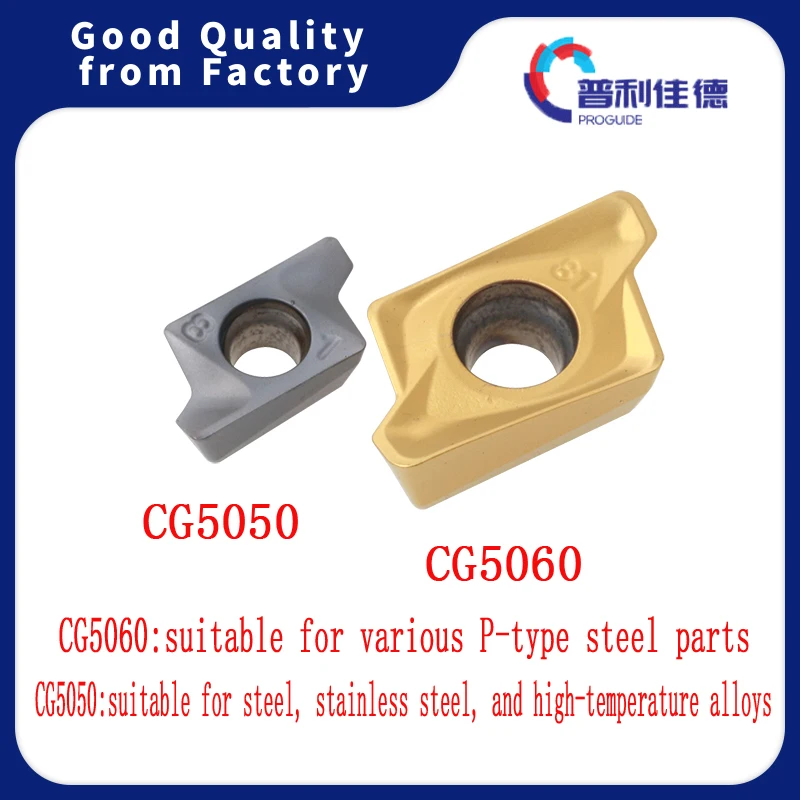 PROGUIDE RT100308R-81 RT070204R-81 CG5050 CG5060 CNC Lathe Cutter Turning Insert Milling Carbide Inserts Mill Blades