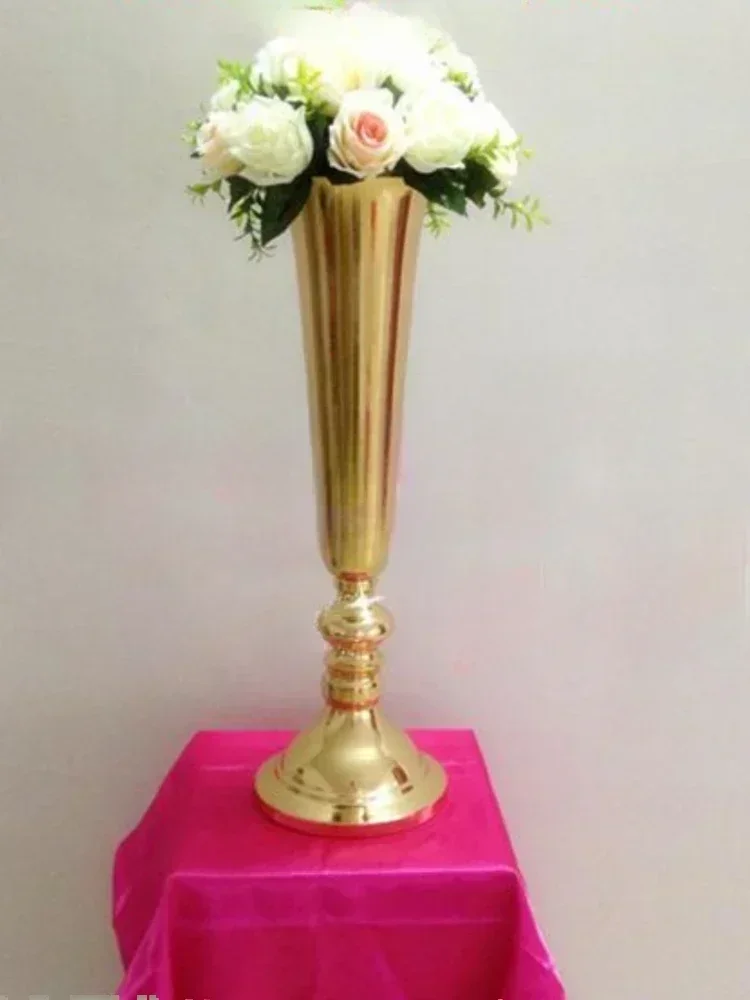 Electroplated Light Luxury Metal Vase Home and Living Room Decoration Flower Ware Golden Iron Tabletop Flower Arrangement Rack