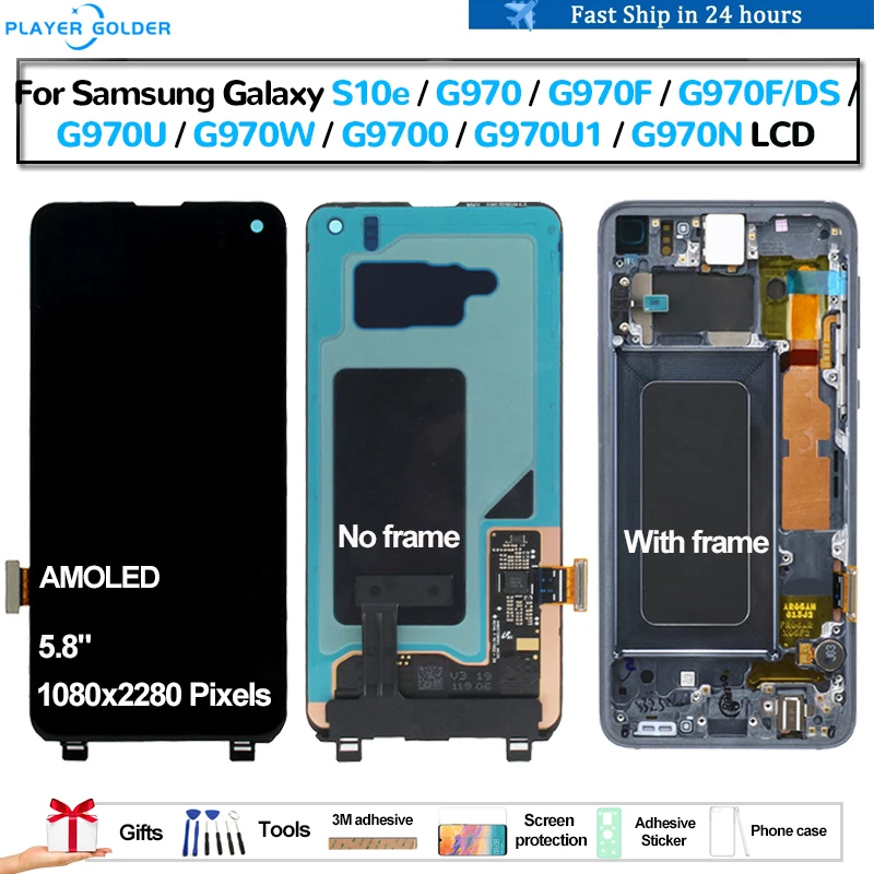 AMOLED For Samsung Galaxy S10e G970 G970F G970F/DS G970U G970W G970N Pantalla lcd Display Touch Panel Screen Digitizer Assembly