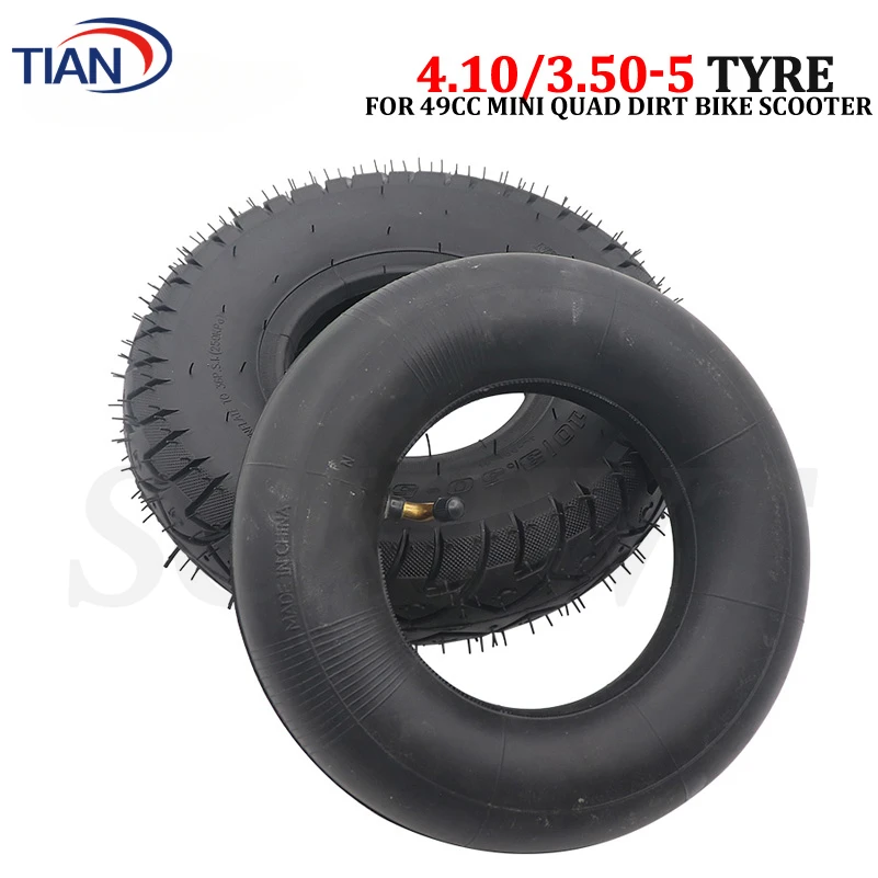 12 Inch Motorcycle Tyre 4.10/3.50-5 Tire Inner Tube for 49cc Mini Quad Dirt Bike Scooter ATV ,Buggy,Gas Scooter Wheelbarrow