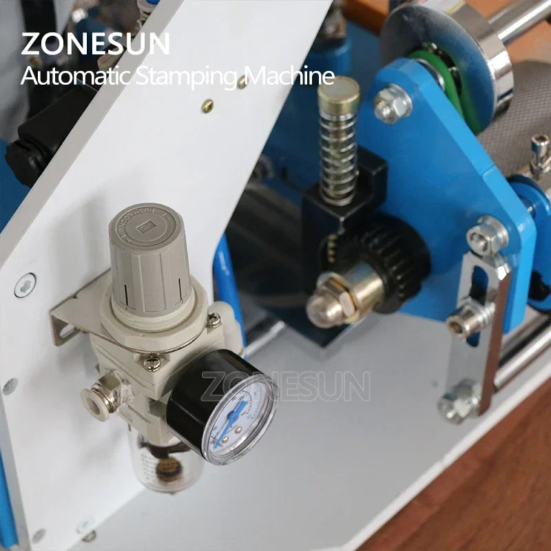 ZONESUN ZY-819-A 80*90mm Pneumatic Stamping Machine leather Branding Iron LOGO Personality Individuality Card Hot Foil Machine