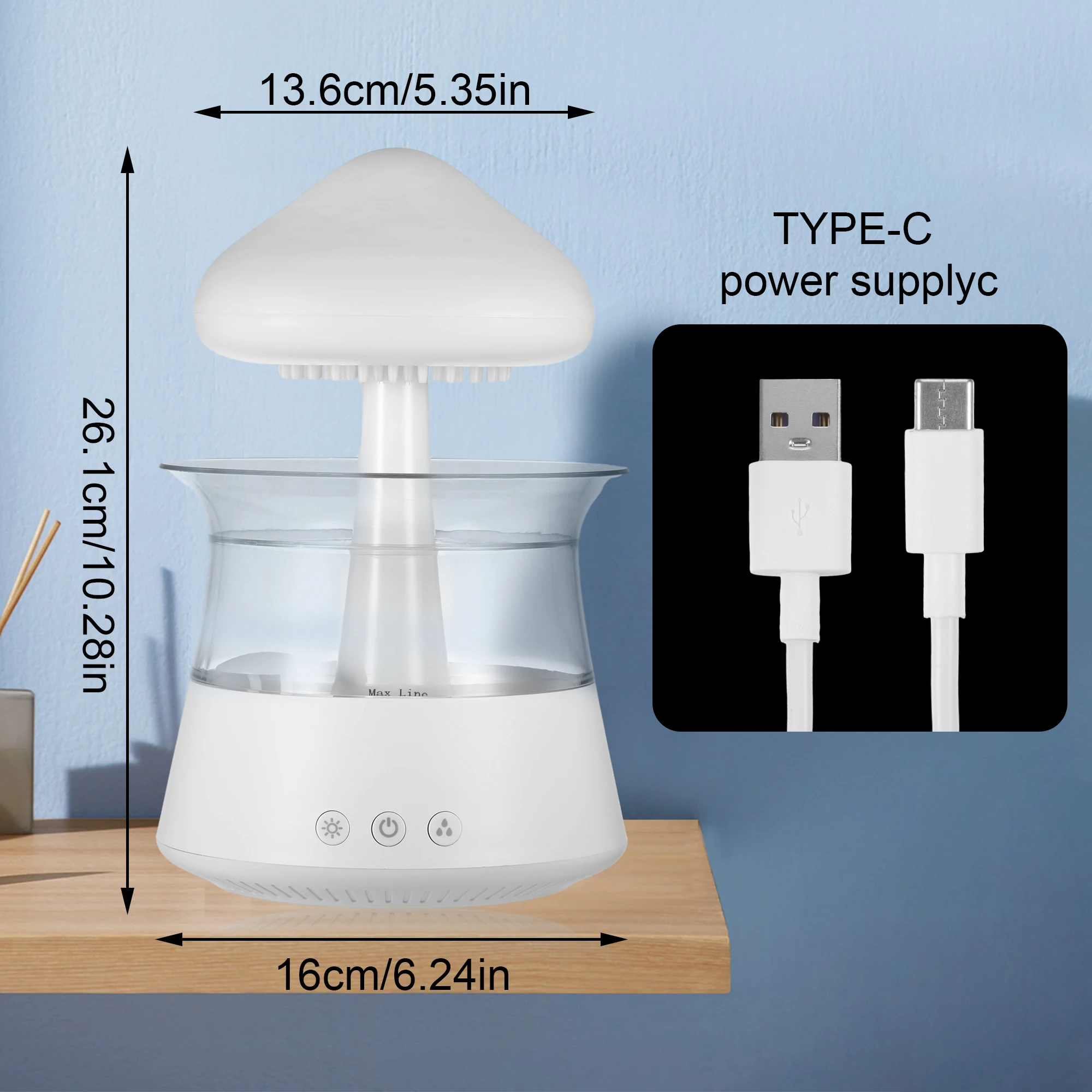2026 New Upgrade Portable Rain Cloud Night Lights Humidifier With Raining Water Drop Sound 7 Color Led Light Essential Oil Diffu