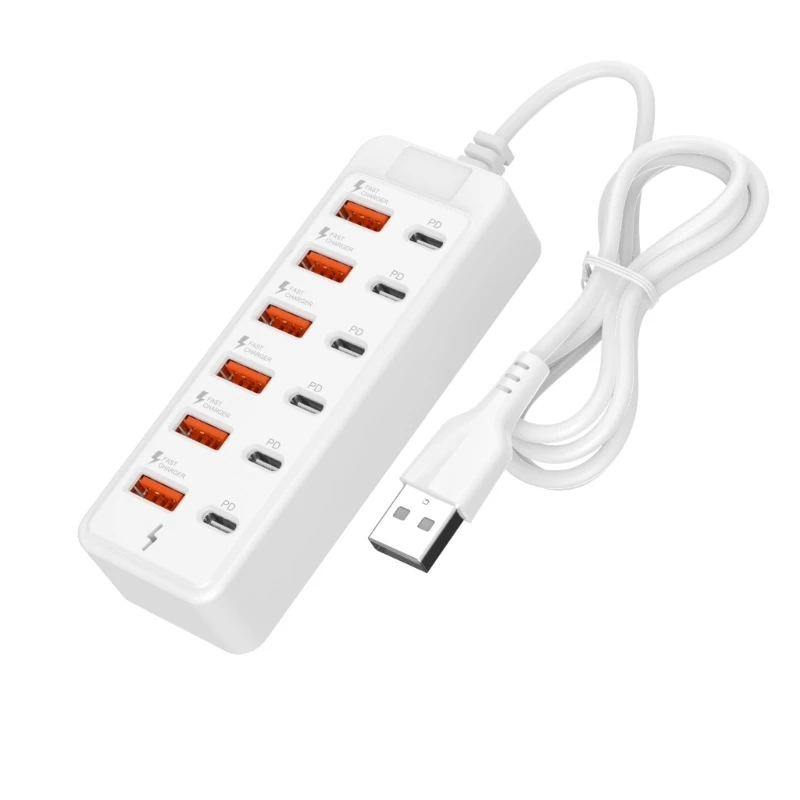 U55B 12Device USB Type C Charging Splitter For Crowded Space Schools Airports 66W