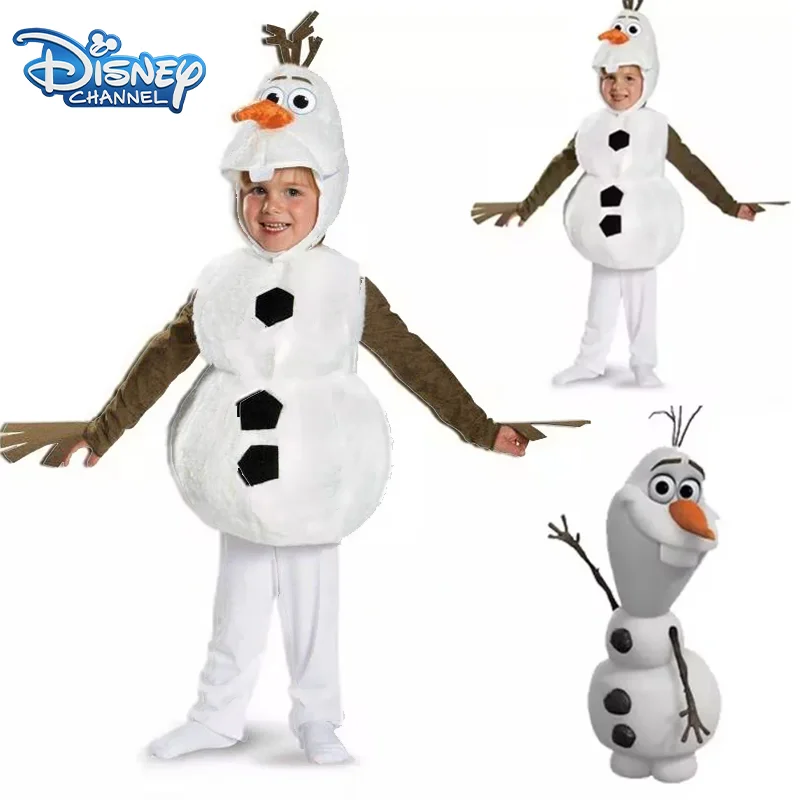 Disney Frozen Snowman Olaf Cosplay Costume Children Clothing Comfy Deluxe Plush Cute Baby Toddler Kids Halloween Christmas Gift