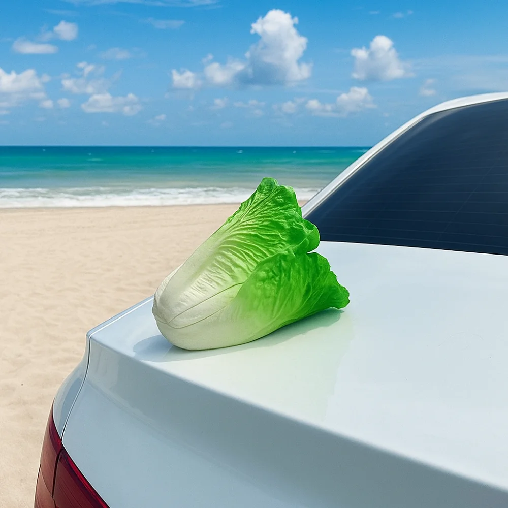 

Waterproof Vegetable Car Decor Unique Simulated Lettuce Motorcycle Accessory Plastics Decoration Lettuce Ornament Travel