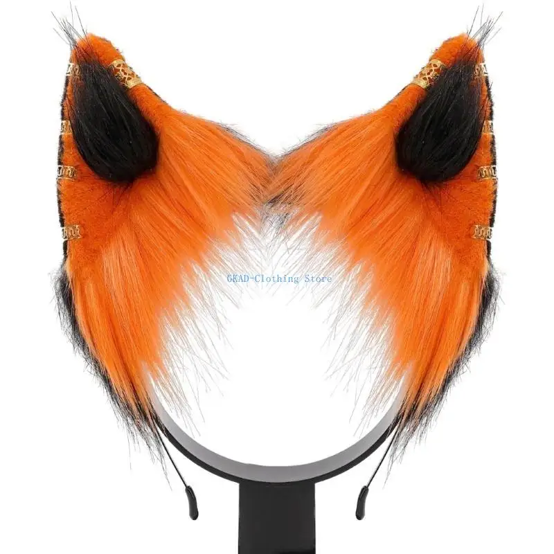 

N0PE Foxes Ear Headband Alloy Earring Hairband for Movie Enthusiasts Photography