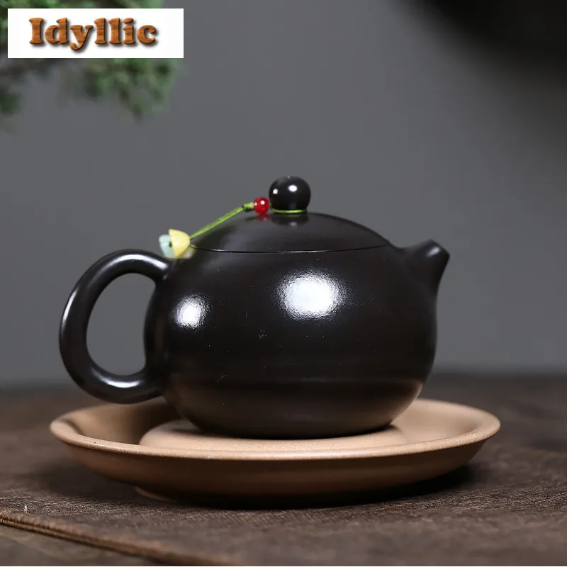 420ml Luxury Yixing Purple Clay Teapots Handmade Xishi Black Pot Raw Ore Dahongpao Mud Kettle Chinese Zisha Tea Set Tea Services