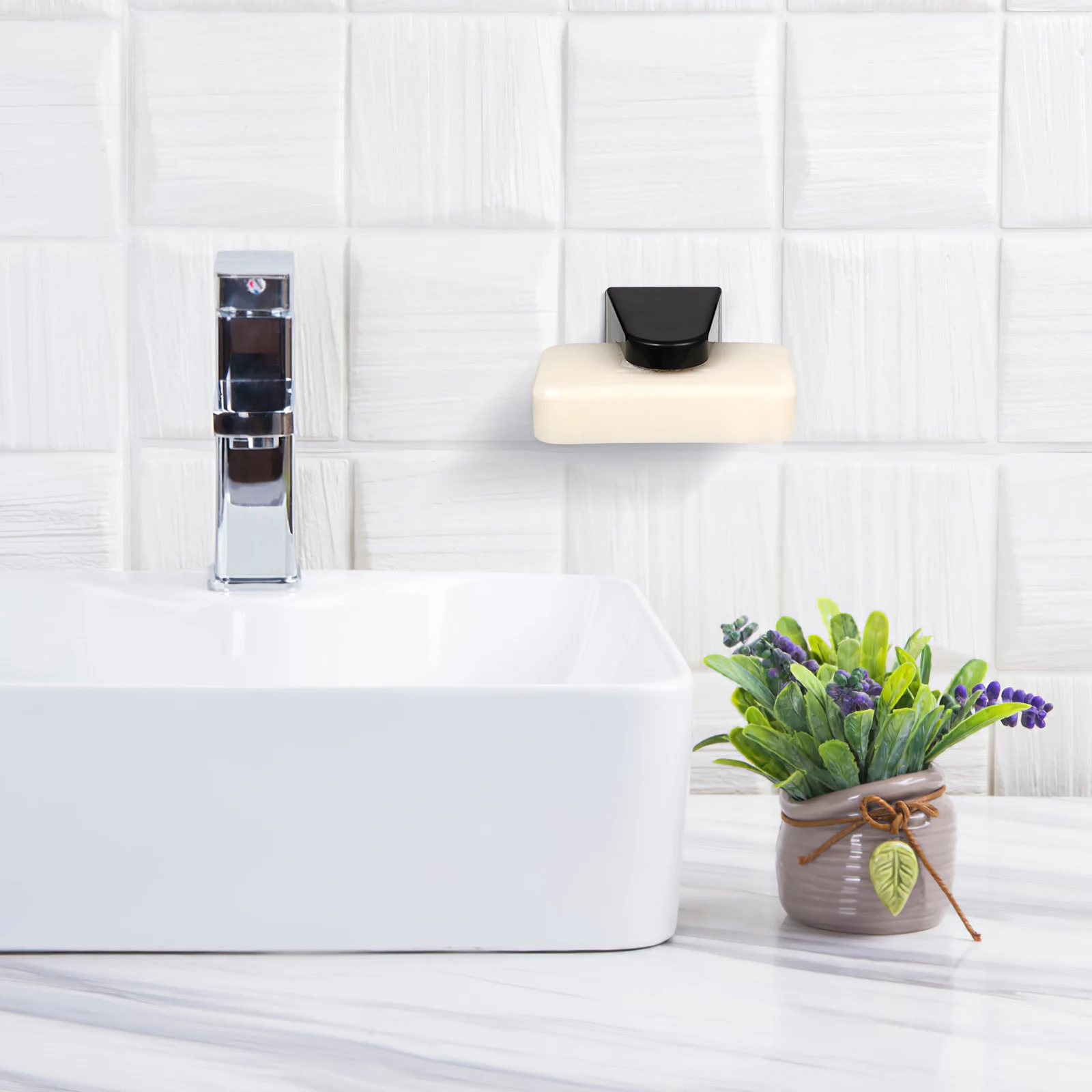 

Magnetic Soap Holder ABS Premium Rustproof Heavy Duty Modern Design Bathroom Saving Air Dry Soggy for Home