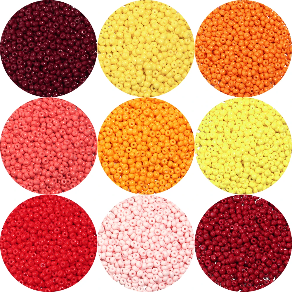 4 mm Glas-Reisperlen, einfarbig, Rocaillesperle für DIY handgefertigte Perlen, Freundschaftsarmband, Halskette, Schmuckherstellung, Zubehör