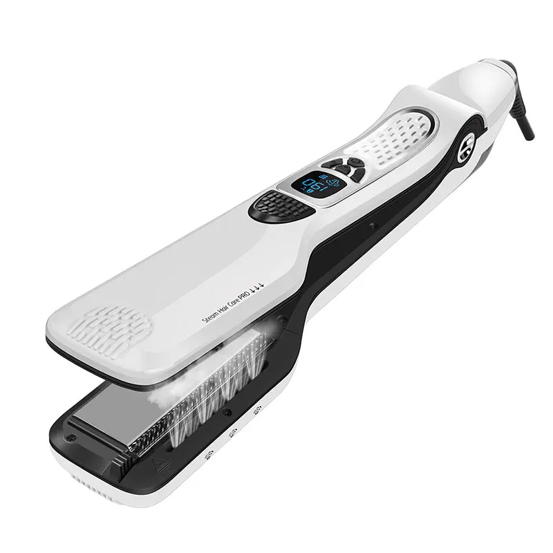 

2025 Быстрый нагрев 230 ℃ Керамический утюг с паровыми отверстиями — профессиональный паровой стайлер для прудания влажных/сухих волос