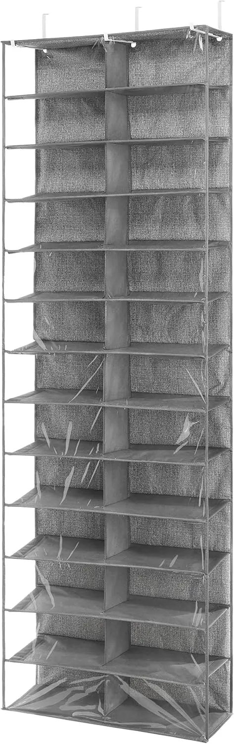 

Over The Door Shoe Shelves - 26 Sections - Crosshatch Gray