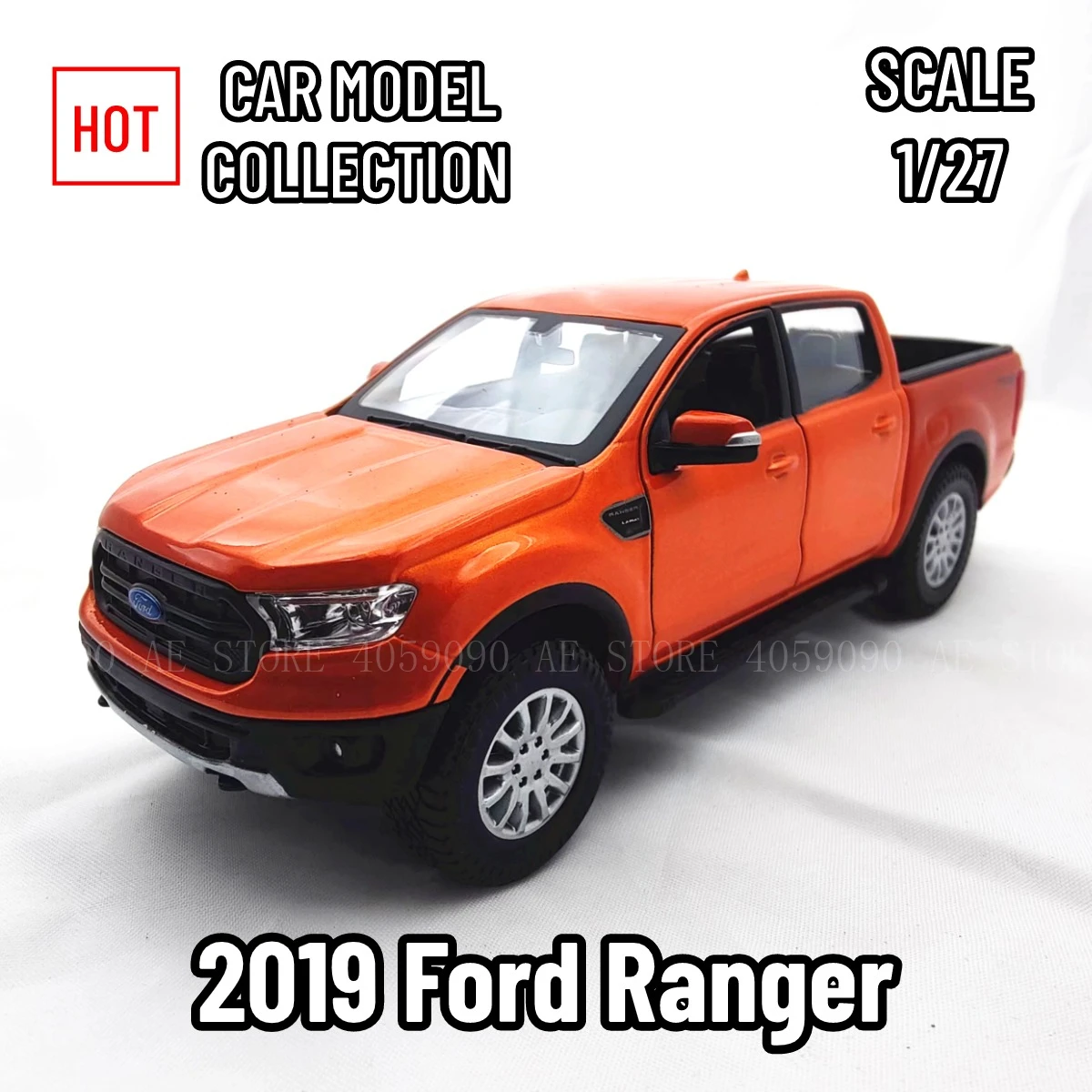 

1:27 2019 Ford Ranger Pickup Replica Dream Car Model Home Office Decorative Scale Miniature Art Collection Gift Boy Toy