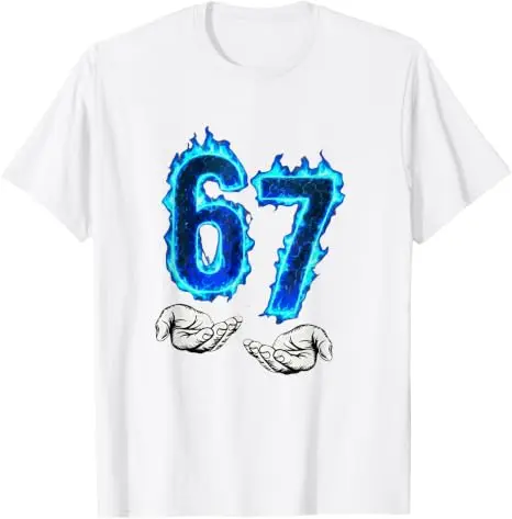 6 7 Meme Six Seven 67 Hands Meme Lustiges T-Shirt für Männer, Mädchen und Jungen Y2k Cooles Neuheitsgeschenk Persönlichkeit Kurzarm-Blusen Streetwear – Detail 16
