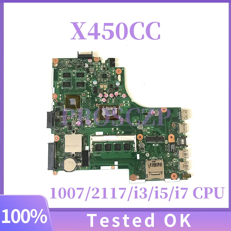 

X450CC For Asus X450VC X450CC X450C X450VP X450VB X450CA Mainboard 1007/2117/i3/i5/i7 CPU 2GB/4GB RAM GT720M Laptop Motherboard