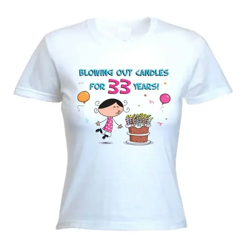 Blowing Out Candles For 33 Years 33Rd Birthday T Shirt Present Size S Xl