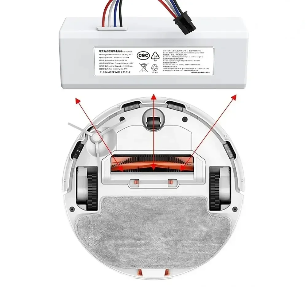 Original STYTJ01ZHM Battery P1904-4S1P-MM for Xiaomi Mijia 1C Robot Vacuum Mop Cleaner Accessories 14.4V 18650 Battery