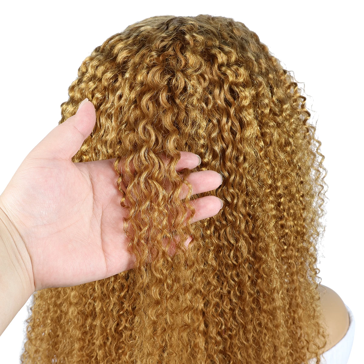 Miss Rola Kinky Curly Lace Front Wigs Brazilian #27 13x4 Lace Front Human Hair Wigs Remy Blonde Kinky Cury Lace Front Wigs