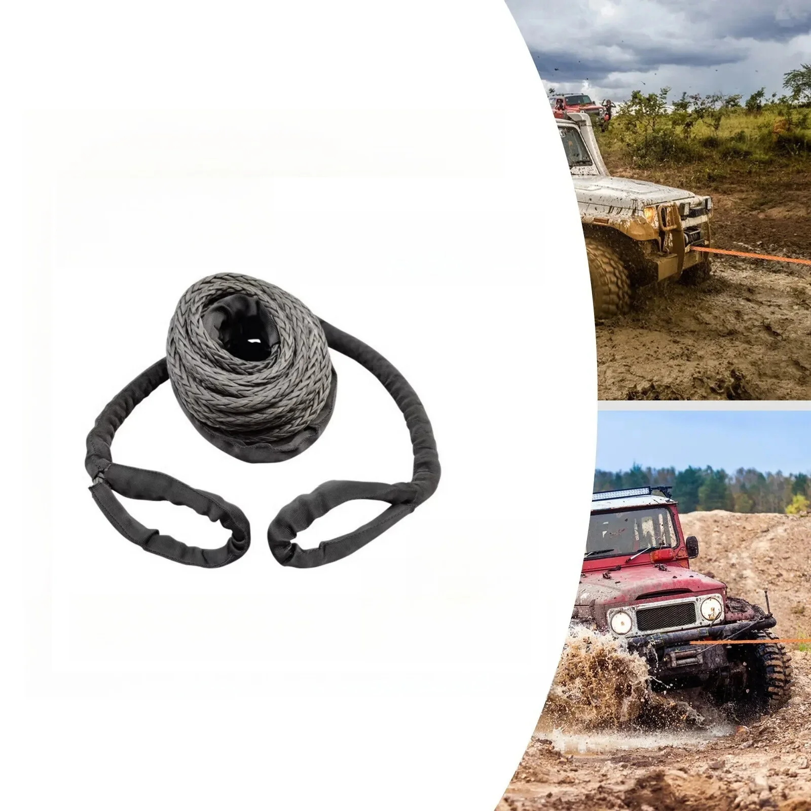 SPINNE 6m*13mm 26500lbs/12Ton Synthetic Hug a Tree Winch Strap Rope Winch Rope  Extension