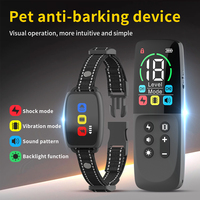 LCD Display Electric Dog Training Collar Type-C Rechargeable Remote Control Waterproof Vibrator Pet Dog Bark Stop Shock Collar
