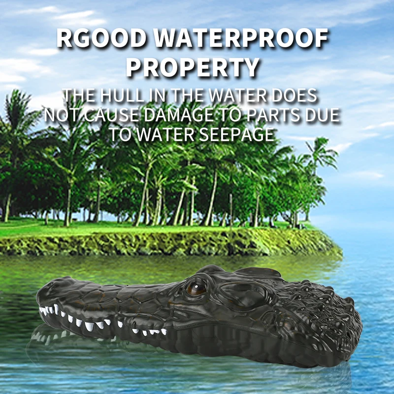 Crocodile Rc Boat 2In1 Ship Simulation Animal Waterproof Remote Control Alligator Electric Summer Water Pool Toys Gift for Kids